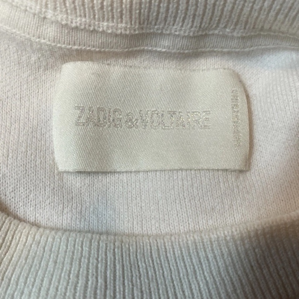 Zadig & Voltaire Lea Lavender Dip Dye Cotton Wide Sleeve Sweater Sz Large - Picture 7 of 8